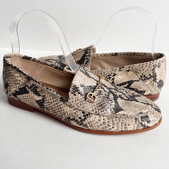 Sam Edelman Loraine Bit Loafer 6.5 neutral reptile snakeskin leather flats shoes - Picture 13 of 13